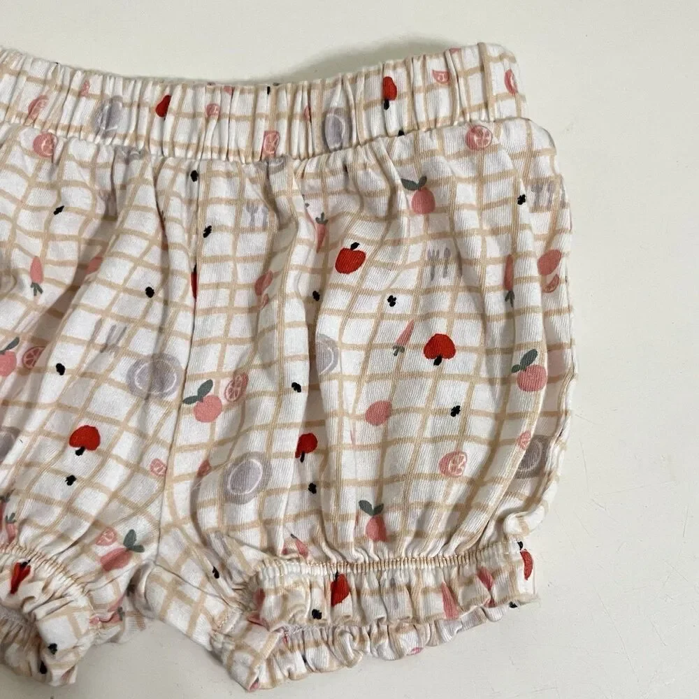 Nordstrom Baby Smocked Tank and Bloomers 2-Pc Set Picnic Fruit Girls SZ 3 Months